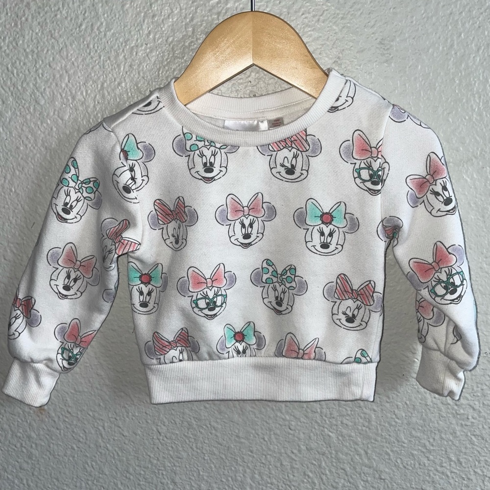 White Toddler Minnie Mouse Sweater